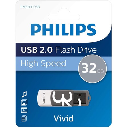 Signify 32GB USB Flash Drive 2.0 Vivid - Grey PHMMD32GBVIVID